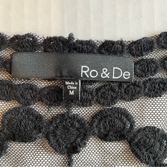 RO & De Sheer Embroidered Black Tank Style Top M - Picture 3 of 4